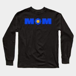 Mom with blue flower Long Sleeve T-Shirt